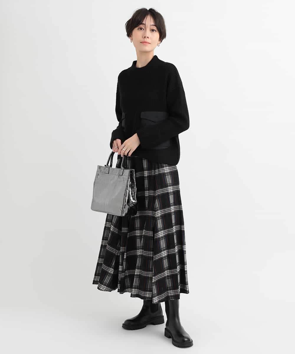 ZMFCB85108 al'aise modulation(アレーズモジュレーション) 異素材ポケットドッキングニットプルオーバー カーキ