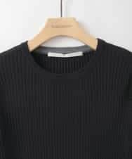 ZMFCE01069 al'aise modulation(アレーズモジュレーション) 【洗える】袖口フレア配色リブニット ブラック