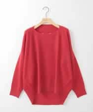 ZMFCE02098 al'aise modulation(アレーズモジュレーション) 【洗える】ラウンドヘムラインニットプルオーバー レッド