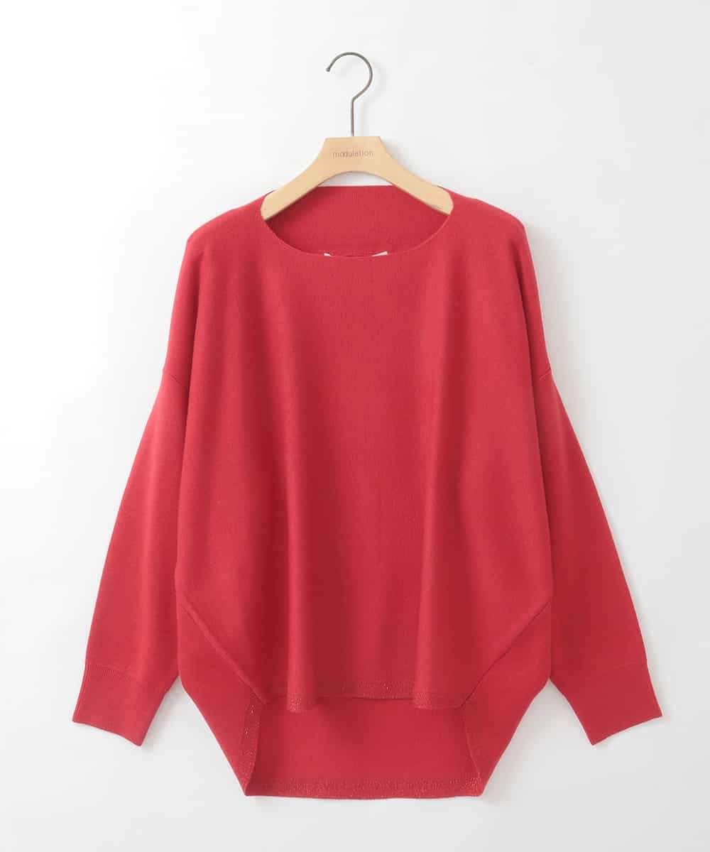 ZMFCE02098 al'aise modulation 【洗える】ラウンドヘムラインニットプルオーバー