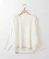 ZMFCE02098 al'aise modulation(アレーズモジュレーション) 【洗える】ラウンドヘムラインニットプルオーバー ホワイト