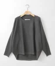 ZMFCE02098 al'aise modulation(アレーズモジュレーション) 【洗える】ラウンドヘムラインニットプルオーバー ダークグレー