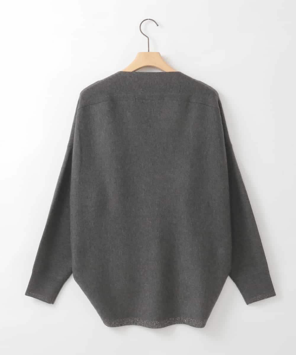 ZMFCE02098 al'aise modulation(アレーズモジュレーション) 【洗える】ラウンドヘムラインニットプルオーバー ダークグレー
