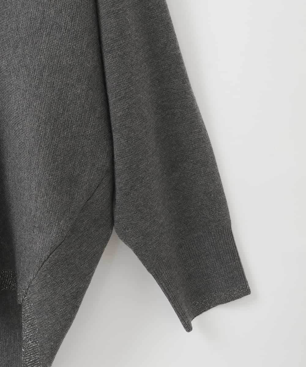 ZMFCE02098 al'aise modulation(アレーズモジュレーション) 【洗える】ラウンドヘムラインニットプルオーバー ダークグレー