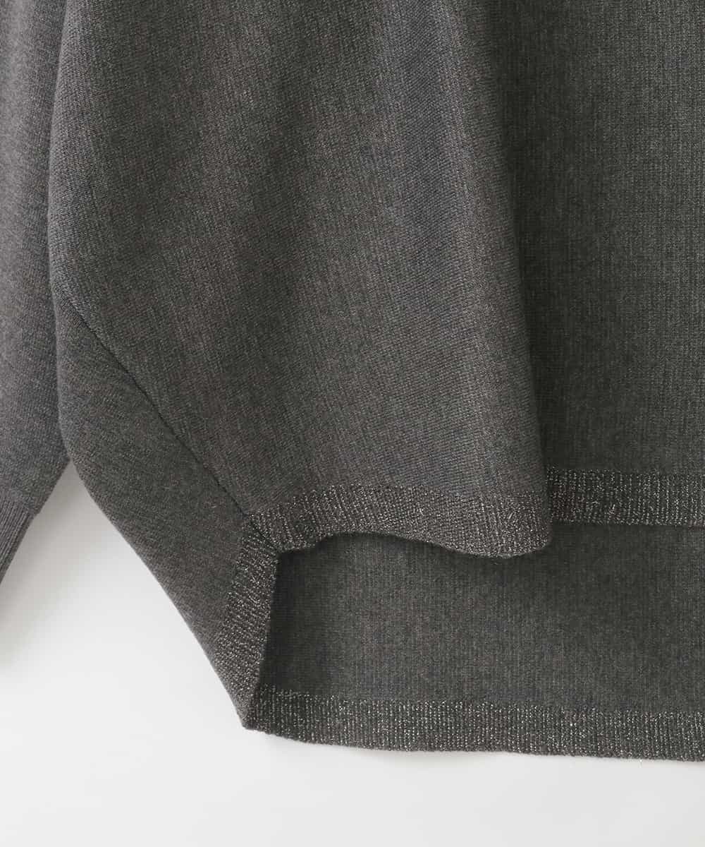 ZMFCE02098 al'aise modulation(アレーズモジュレーション) 【洗える】ラウンドヘムラインニットプルオーバー ダークグレー