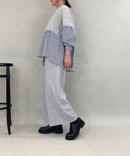 ZMFCE03128 al'aise modulation(アレーズモジュレーション) 【洗える】ニットレイヤードブラウス ライトグレー