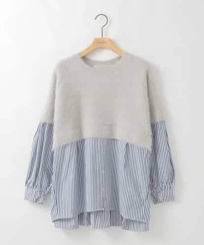 ZMFCE03128 al'aise modulation 【洗える】ニットレイヤードブラウス