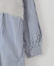 ZMFCE03128 al'aise modulation(アレーズモジュレーション) 【洗える】ニットレイヤードブラウス ライトグレー