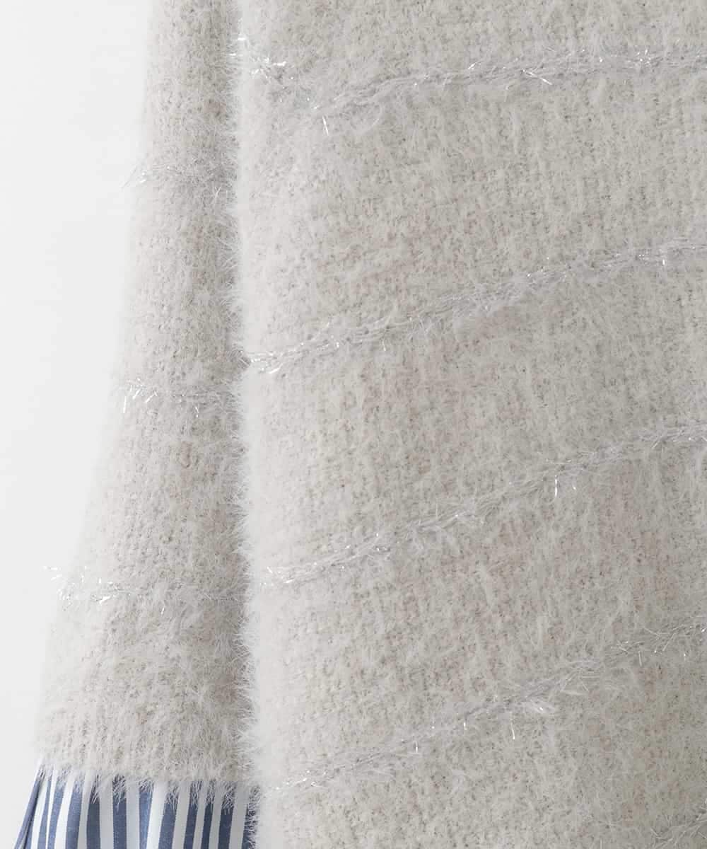 ZMFCE03128 al'aise modulation(アレーズモジュレーション) 【洗える】ニットレイヤードブラウス ライトグレー