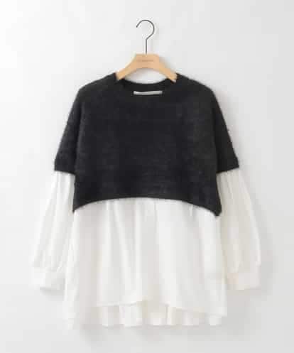 ZMFCE03128 al'aise modulation 【洗える】ニットレイヤードブラウス