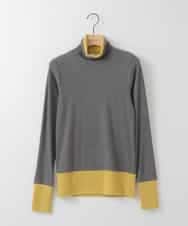 ZMFCE05089 al'aise modulation(アレーズモジュレーション) 配色切り替えリブハイネックプルオーバー ダークグレー