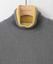 ZMFCE05089 al'aise modulation(アレーズモジュレーション) 配色切り替えリブハイネックプルオーバー ダークグレー