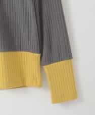 ZMFCE05089 al'aise modulation(アレーズモジュレーション) 配色切り替えリブハイネックプルオーバー ダークグレー