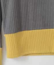 ZMFCE05089 al'aise modulation(アレーズモジュレーション) 配色切り替えリブハイネックプルオーバー ダークグレー