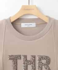 ZMFCE06128 al'aise modulation(アレーズモジュレーション) 起毛スウェットスパングルロゴプルオーバー ダークグレー