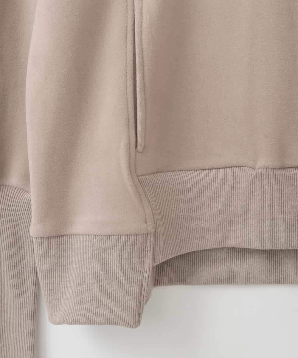 ZMFCE06128 al'aise modulation(アレーズモジュレーション) 起毛スウェットスパングルロゴプルオーバー ダークグレー