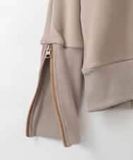 ZMFCE06128 al'aise modulation(アレーズモジュレーション) 起毛スウェットスパングルロゴプルオーバー ダークグレー