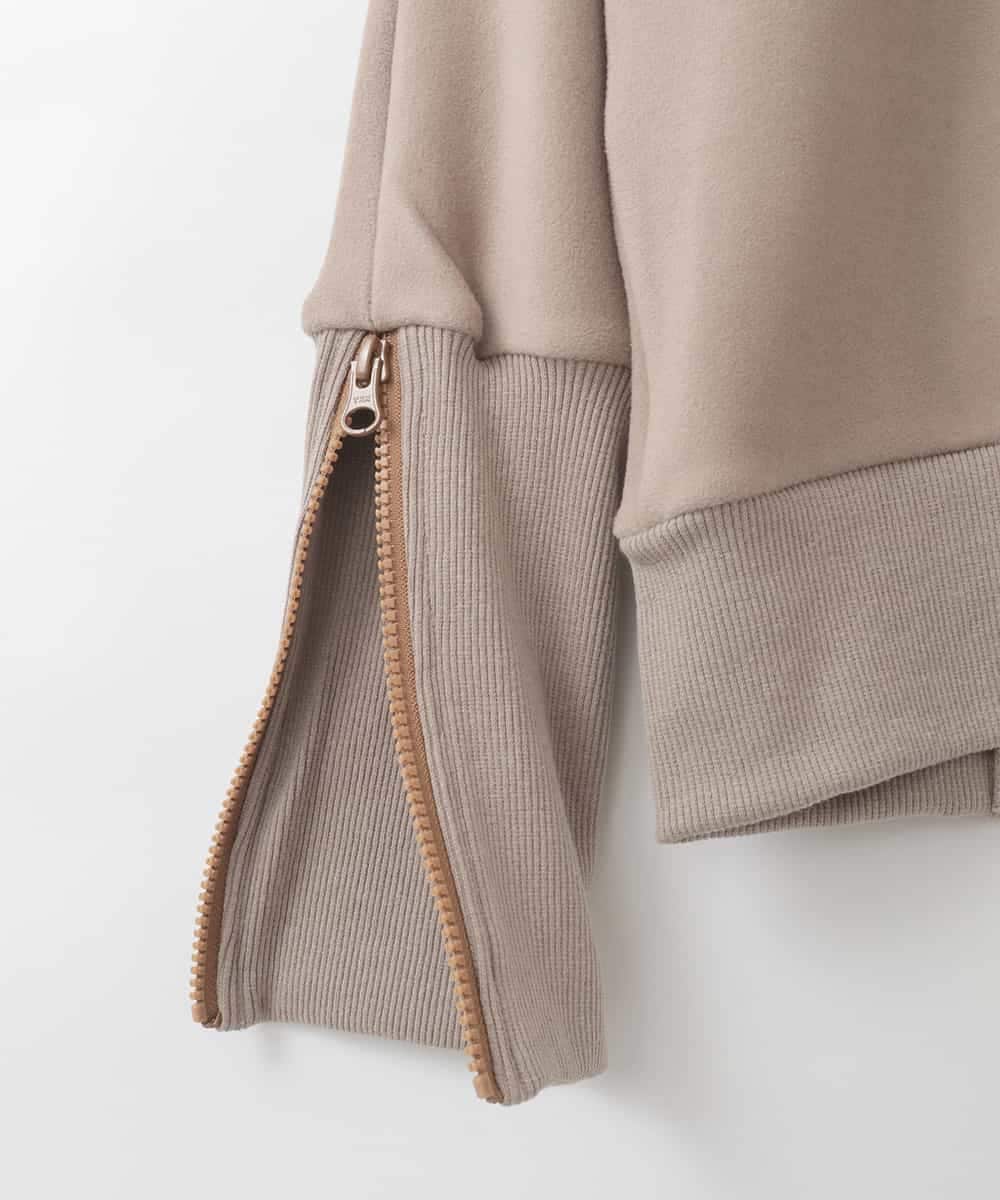 ZMFCE06128 al'aise modulation(アレーズモジュレーション) 起毛スウェットスパングルロゴプルオーバー ダークグレー