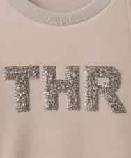 ZMFCE06128 al'aise modulation(アレーズモジュレーション) 起毛スウェットスパングルロゴプルオーバー ダークグレー