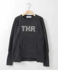 ZMFCE06128 al'aise modulation(アレーズモジュレーション) 起毛スウェットスパングルロゴプルオーバー ブラック