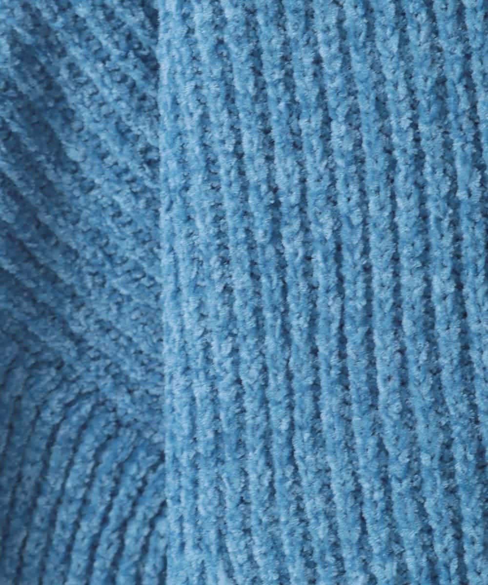 ZMFCE07120 al'aise modulation(アレーズモジュレーション) 衿付きVネックモールヤーンプルオーバー ブルー