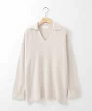 ZMFCE07120 al'aise modulation(アレーズモジュレーション) 衿付きVネックモールヤーンプルオーバー アイボリー
