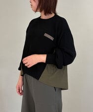 ZMFCE08160 al'aise modulation(アレーズモジュレーション) 【洗える】異素材MIXニットプルオーバー ブラック