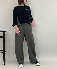 ZMFCE08160 al'aise modulation(アレーズモジュレーション) 【洗える】異素材MIXニットプルオーバー ブラック