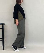 ZMFCE08160 al'aise modulation(アレーズモジュレーション) 【洗える】異素材MIXニットプルオーバー ブラック