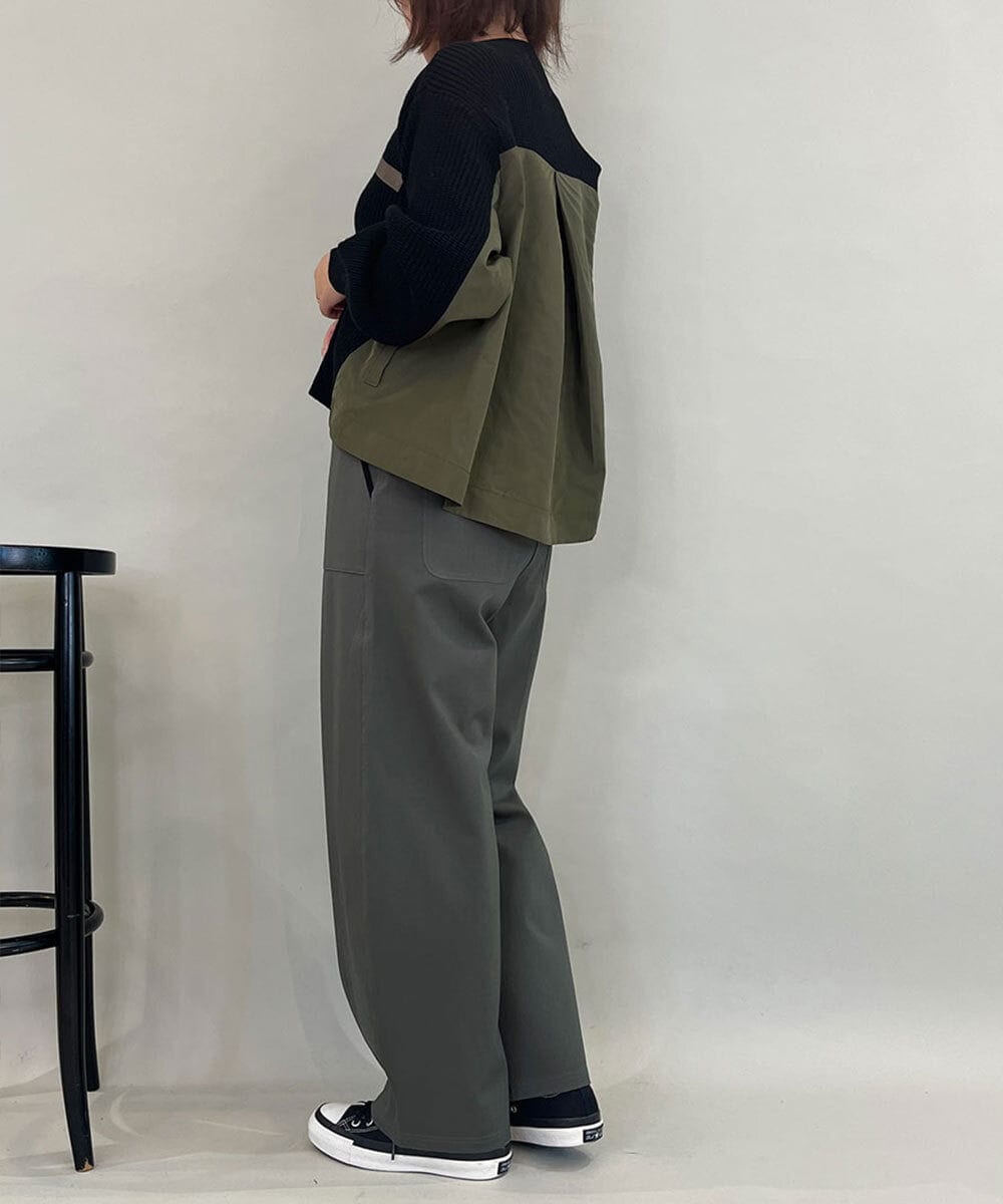 ZMFCE08160 al'aise modulation(アレーズモジュレーション) 【洗える】異素材MIXニットプルオーバー ブラック