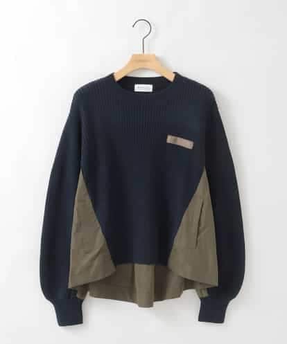 ZMFCE08160 al'aise modulation 【洗える】異素材MIXニットプルオーバー