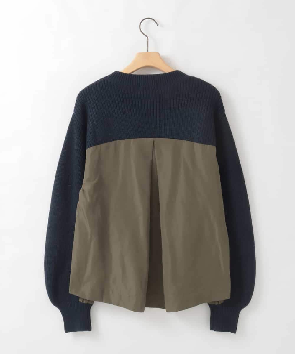 ZMFCE08160 al'aise modulation(アレーズモジュレーション) 【洗える】異素材MIXニットプルオーバー ネイビー