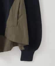 ZMFCE08160 al'aise modulation(アレーズモジュレーション) 【洗える】異素材MIXニットプルオーバー ネイビー