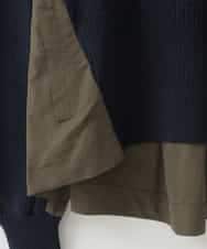 ZMFCE08160 al'aise modulation(アレーズモジュレーション) 【洗える】異素材MIXニットプルオーバー ネイビー