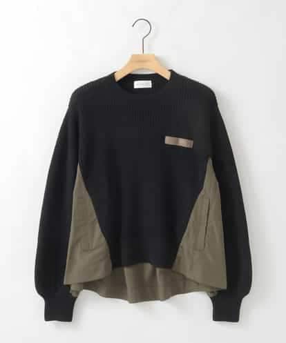 ZMFCE08160 al'aise modulation 【洗える】異素材MIXニットプルオーバー