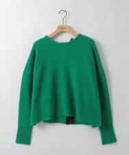 ZMFCE09140 al'aise modulation(アレーズモジュレーション) 【洗える】バックリボンニットプルオーバー グリーン