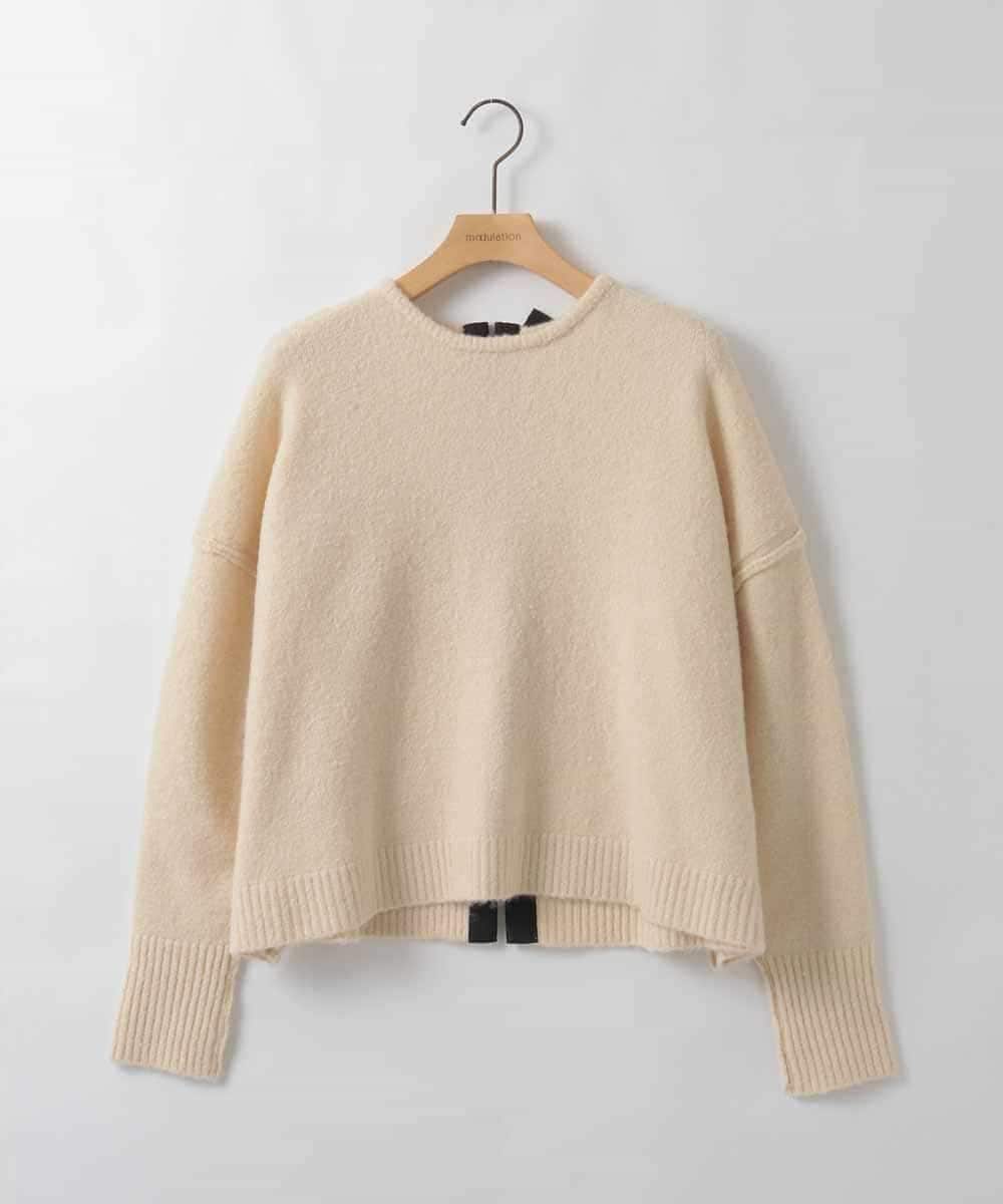 ZMFCE09140 al'aise modulation(アレーズモジュレーション) 【洗える】バックリボンニットプルオーバー ホワイト