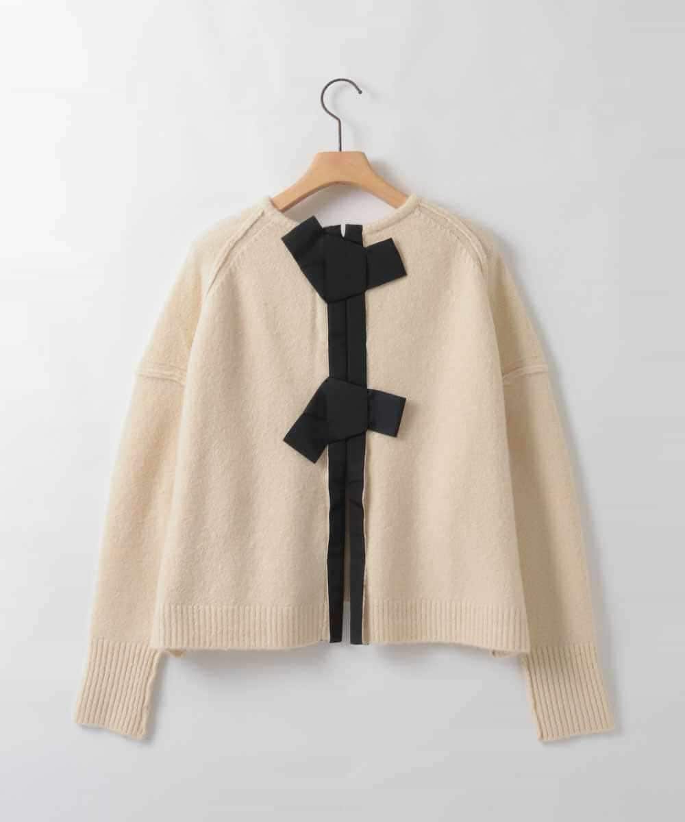 ZMFCE09140 al'aise modulation(アレーズモジュレーション) 【洗える】バックリボンニットプルオーバー ホワイト