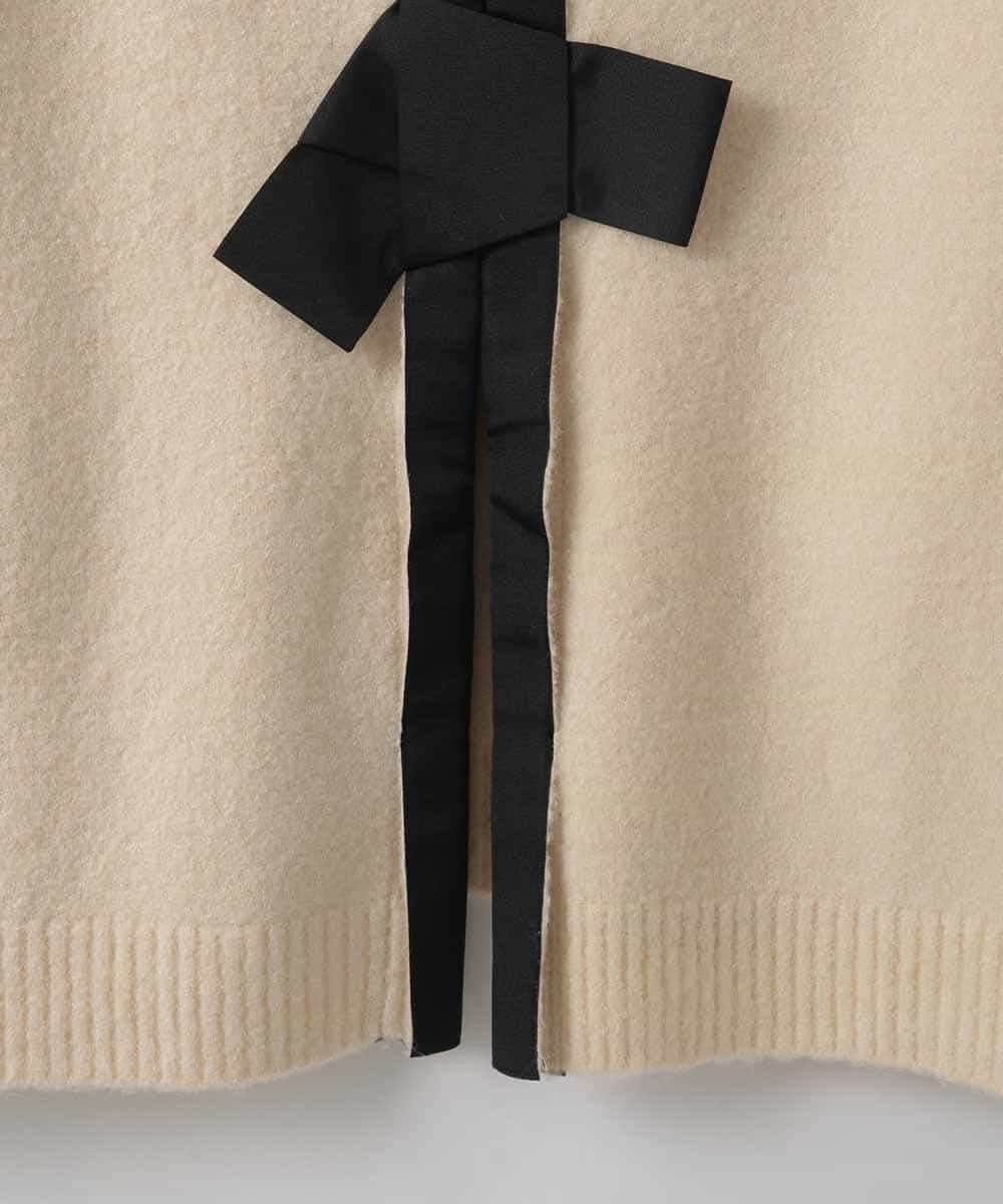 ZMFCE09140 al'aise modulation(アレーズモジュレーション) 【洗える】バックリボンニットプルオーバー ホワイト