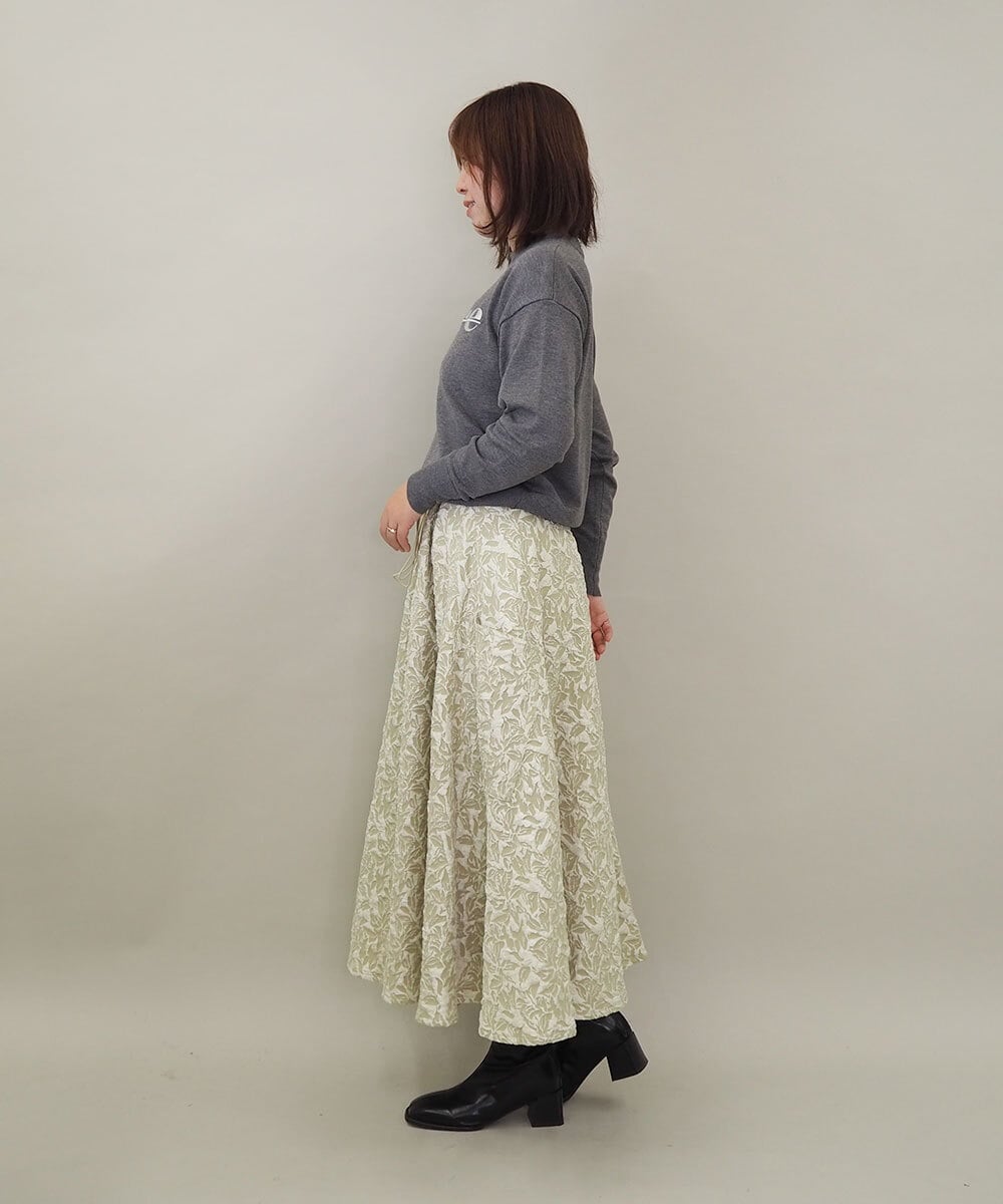 ZMFCE10063 al'aise modulation(アレーズモジュレーション) メタルロゴ刺繍ニットプルオーバー ダークグレー