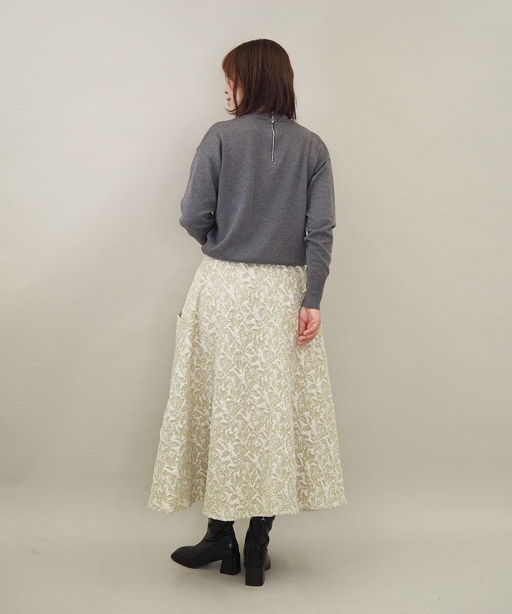 ZMFCE10063 al'aise modulation(アレーズモジュレーション) メタルロゴ刺繍ニットプルオーバー ダークグレー