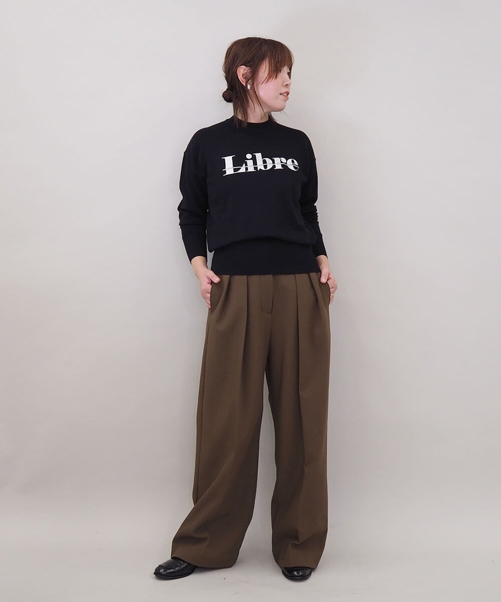 ZMFCE10063 al'aise modulation(アレーズモジュレーション) メタルロゴ刺繍ニットプルオーバー ブラック