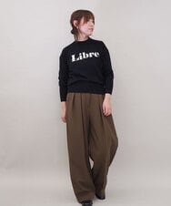 ZMFCE10063 al'aise modulation(アレーズモジュレーション) メタルロゴ刺繍ニットプルオーバー ブラック