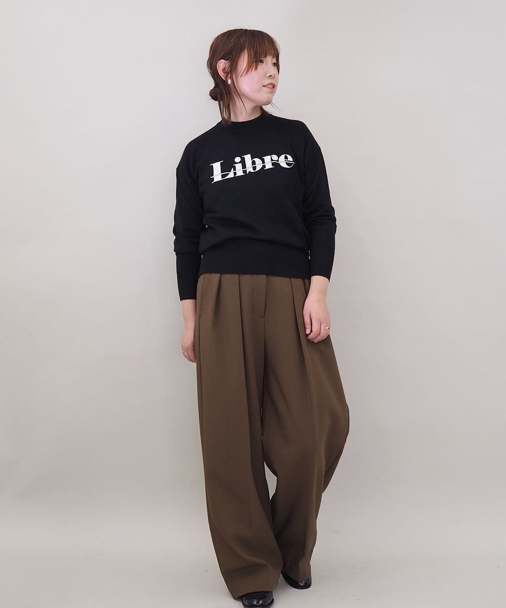 ZMFCE10063 al'aise modulation(アレーズモジュレーション) メタルロゴ刺繍ニットプルオーバー ブラック