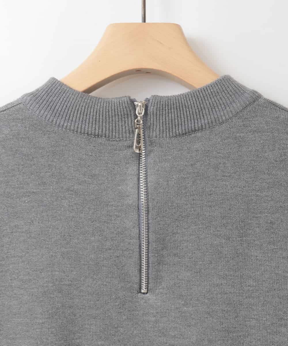 ZMFCE10063 al'aise modulation(アレーズモジュレーション) メタルロゴ刺繍ニットプルオーバー ダークグレー
