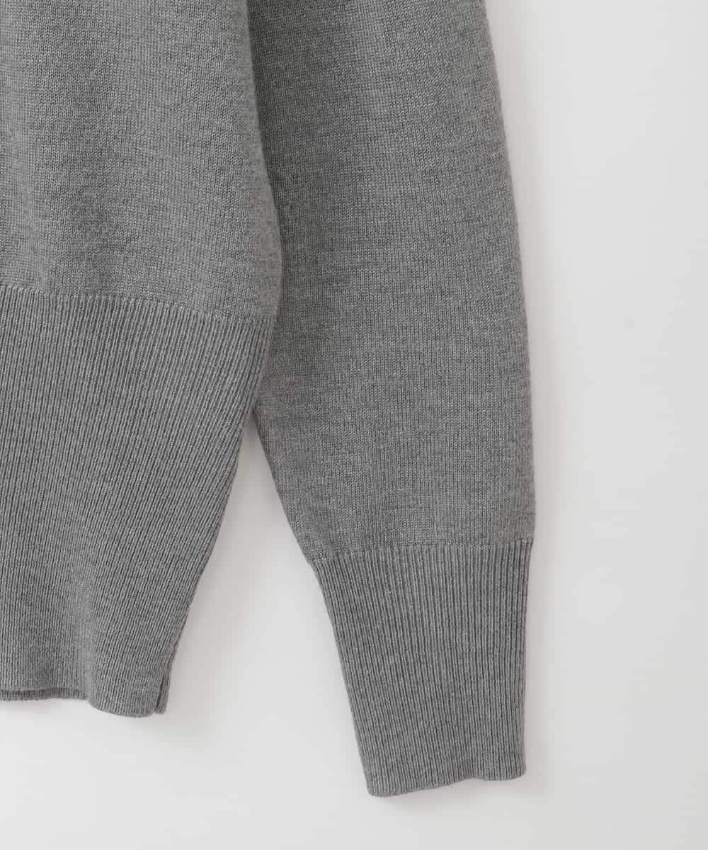 ZMFCE10063 al'aise modulation(アレーズモジュレーション) メタルロゴ刺繍ニットプルオーバー ダークグレー