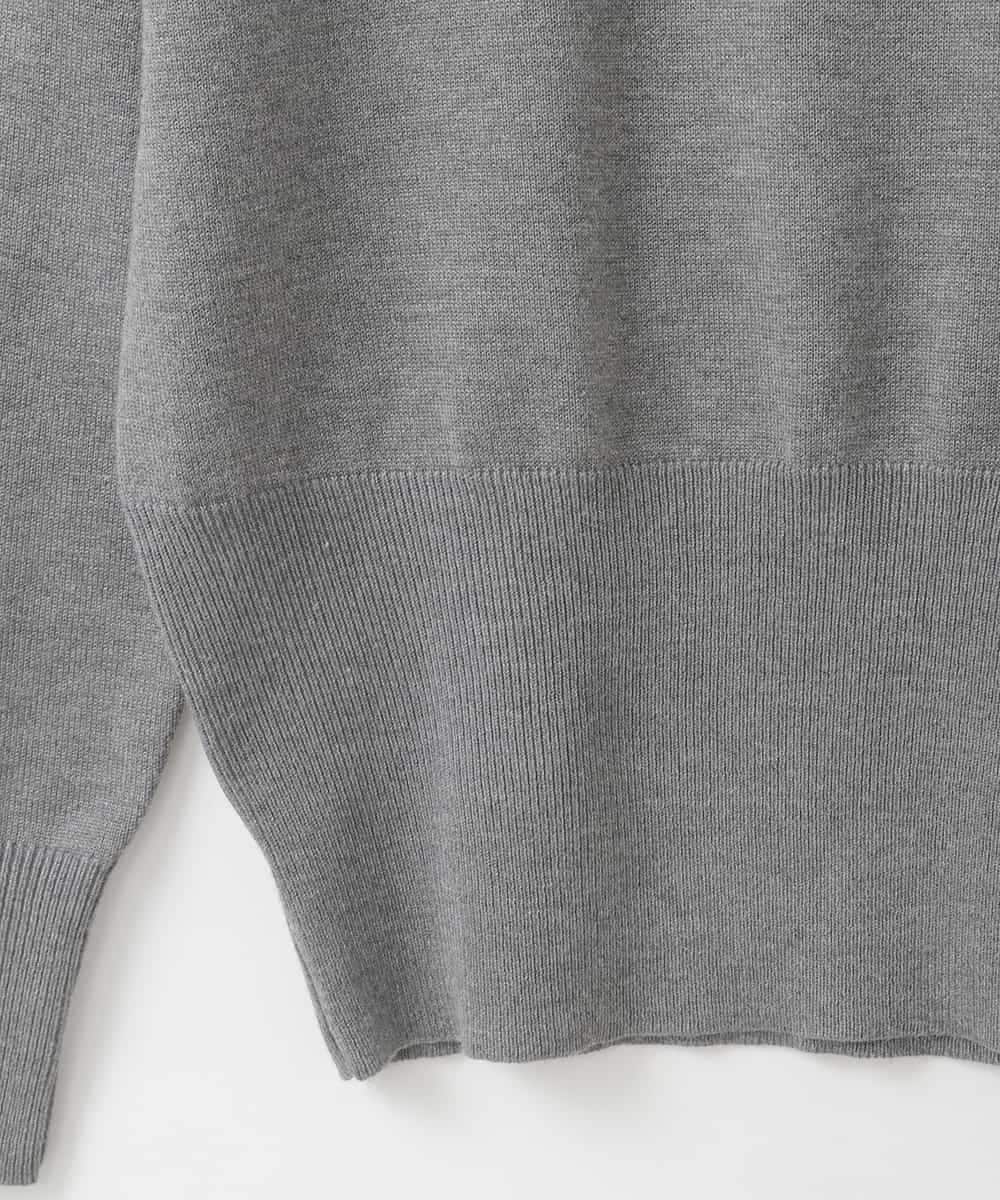 ZMFCE10063 al'aise modulation(アレーズモジュレーション) メタルロゴ刺繍ニットプルオーバー ダークグレー