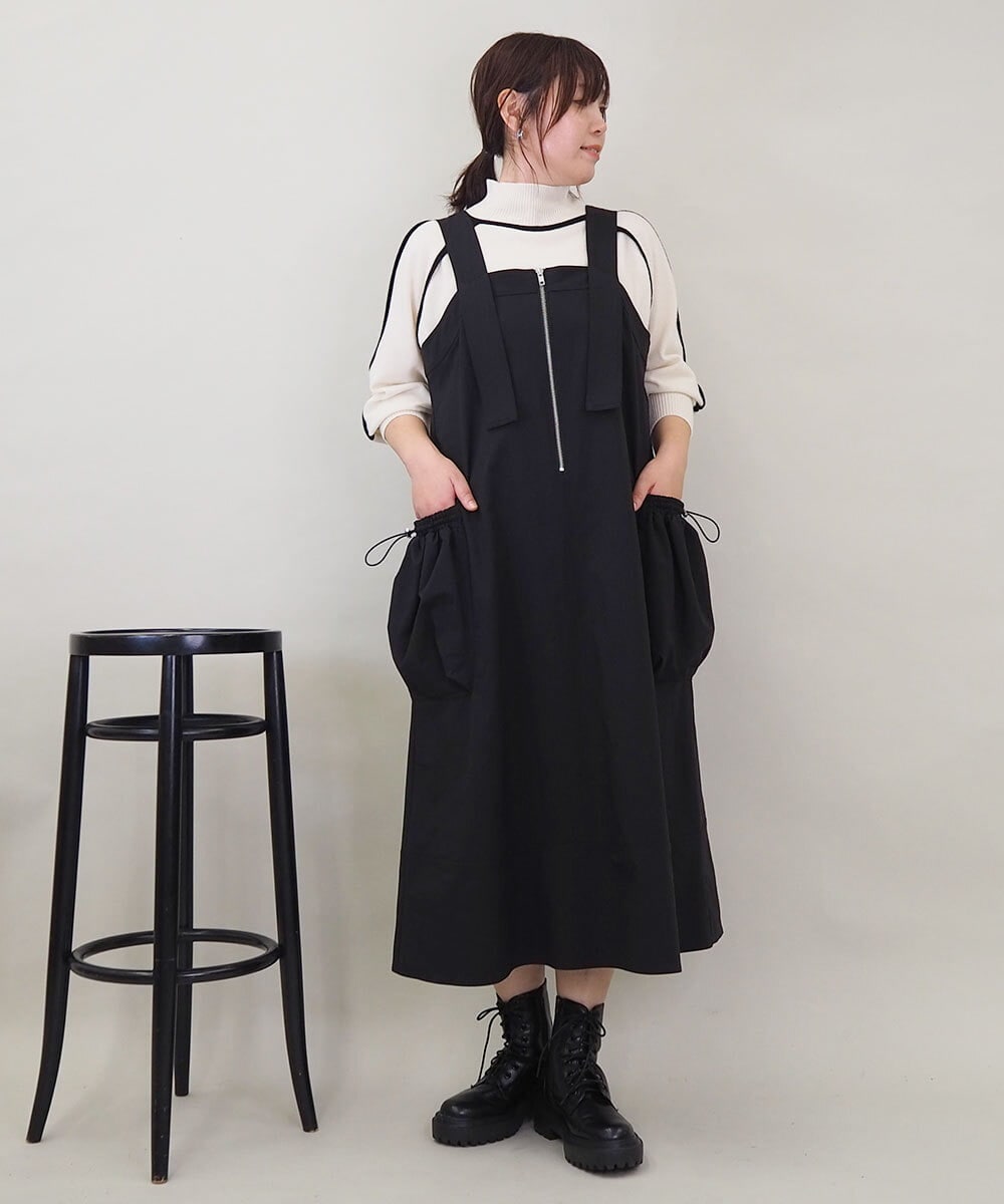 ZMFCE11140 al'aise modulation(アレーズモジュレーション) 【洗える】配色ラインカシミヤ混ニットプルオーバー ホワイト