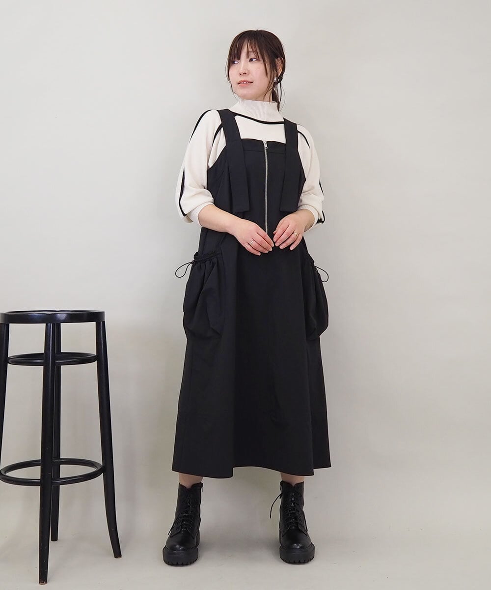 ZMFCE11140 al'aise modulation(アレーズモジュレーション) 【洗える】配色ラインカシミヤ混ニットプルオーバー ホワイト