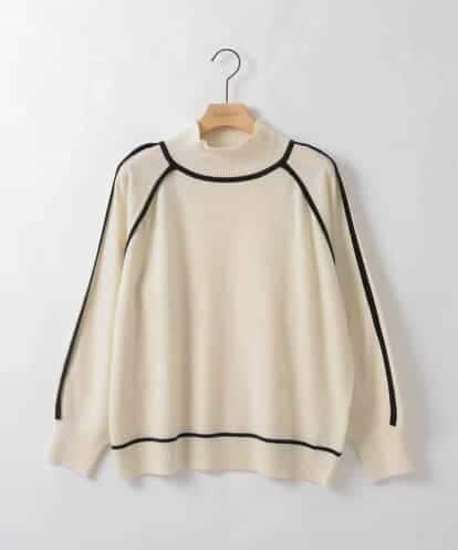 ZMFCE11140 al'aise modulation 【洗える】配色ラインカシミヤ混ニットプルオーバー